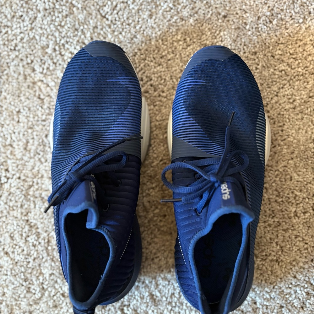 Adidas Men's Navy and White Sneakers